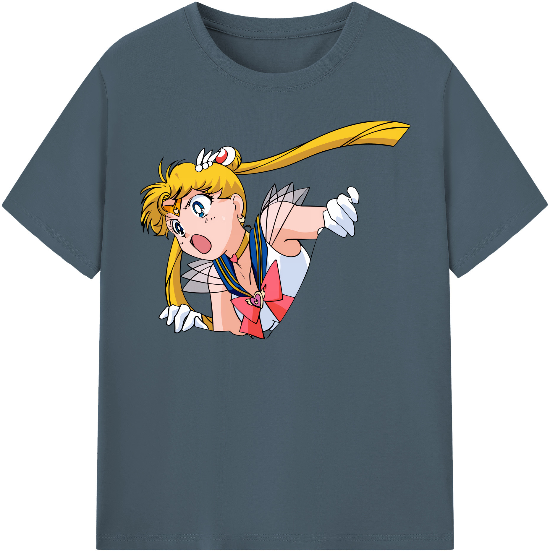 （画像用） 美少女戦士セーラームーン 月野 うさぎ つきの うさぎ Sailor Moon Tsukino Usagi 綿100％半袖Tシャツ（フロントプリント）